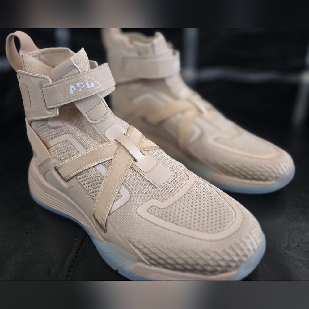 Apl Superfuture High Top Sneaker In Gold Beige NWOT - Picture 7 of 8